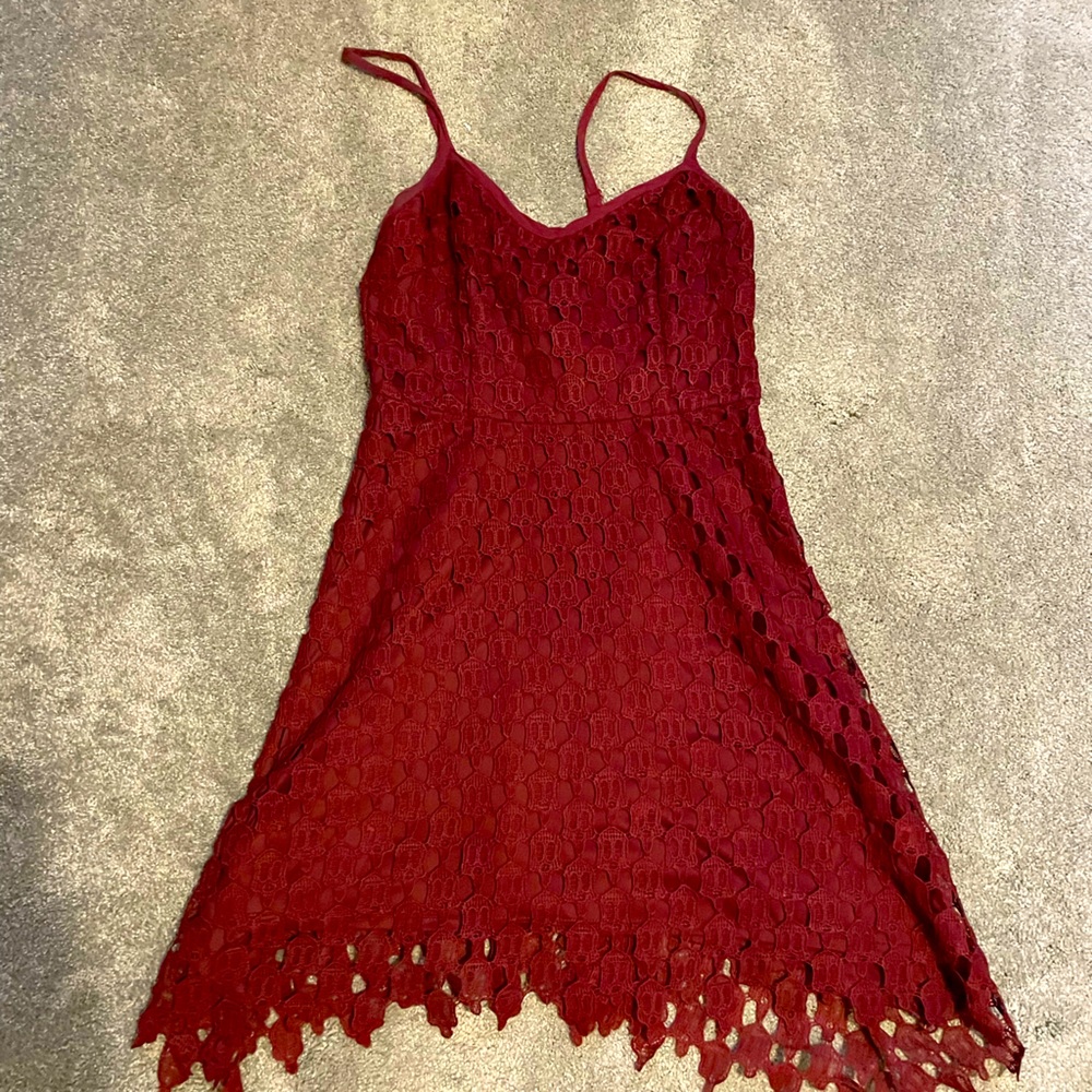 Burgundy Skull Pattern Dress